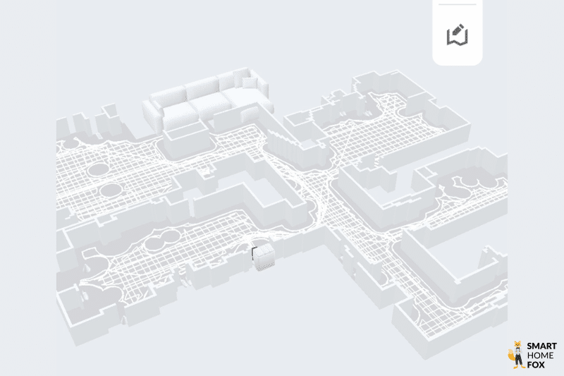 Различные предметы мебели размещаются на 3D-карте в приложении Roborock S8 Pro Ultra.
